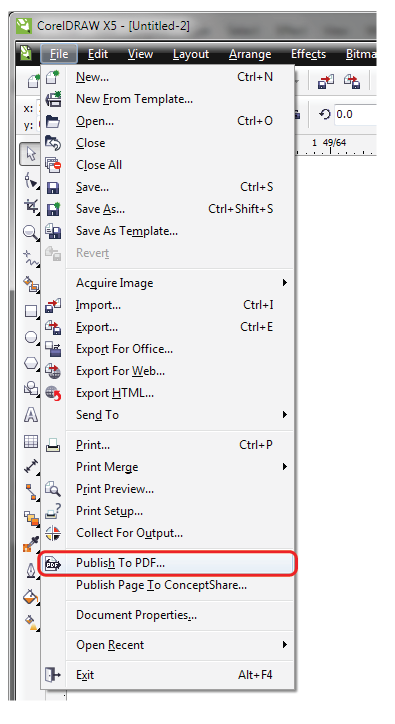 in corel draw 11 cand you save a file as a pdf